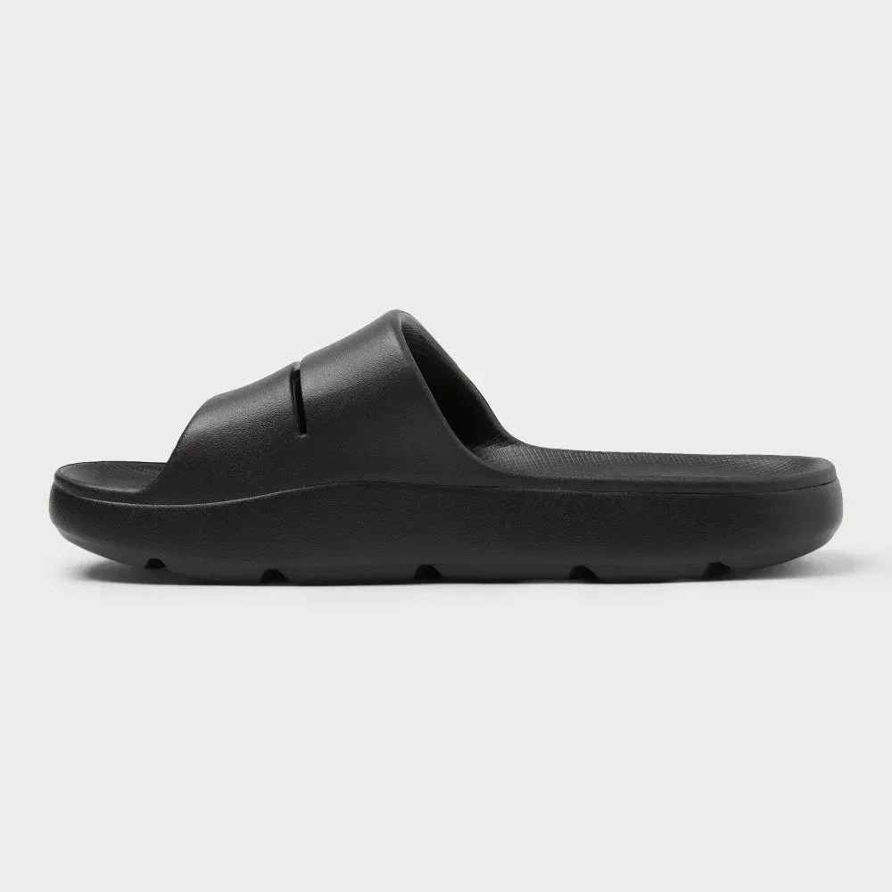 All In Motion Men's Archie Recovery Slides Black Size 10 New With Tags